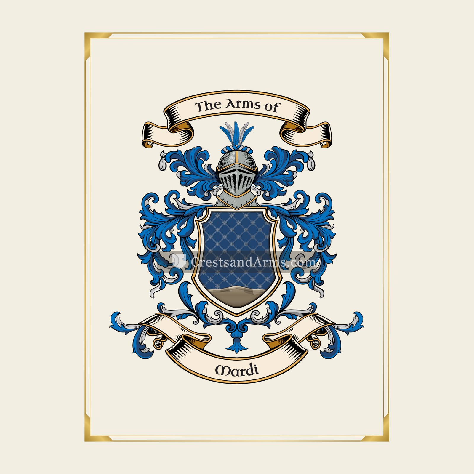 With gold border