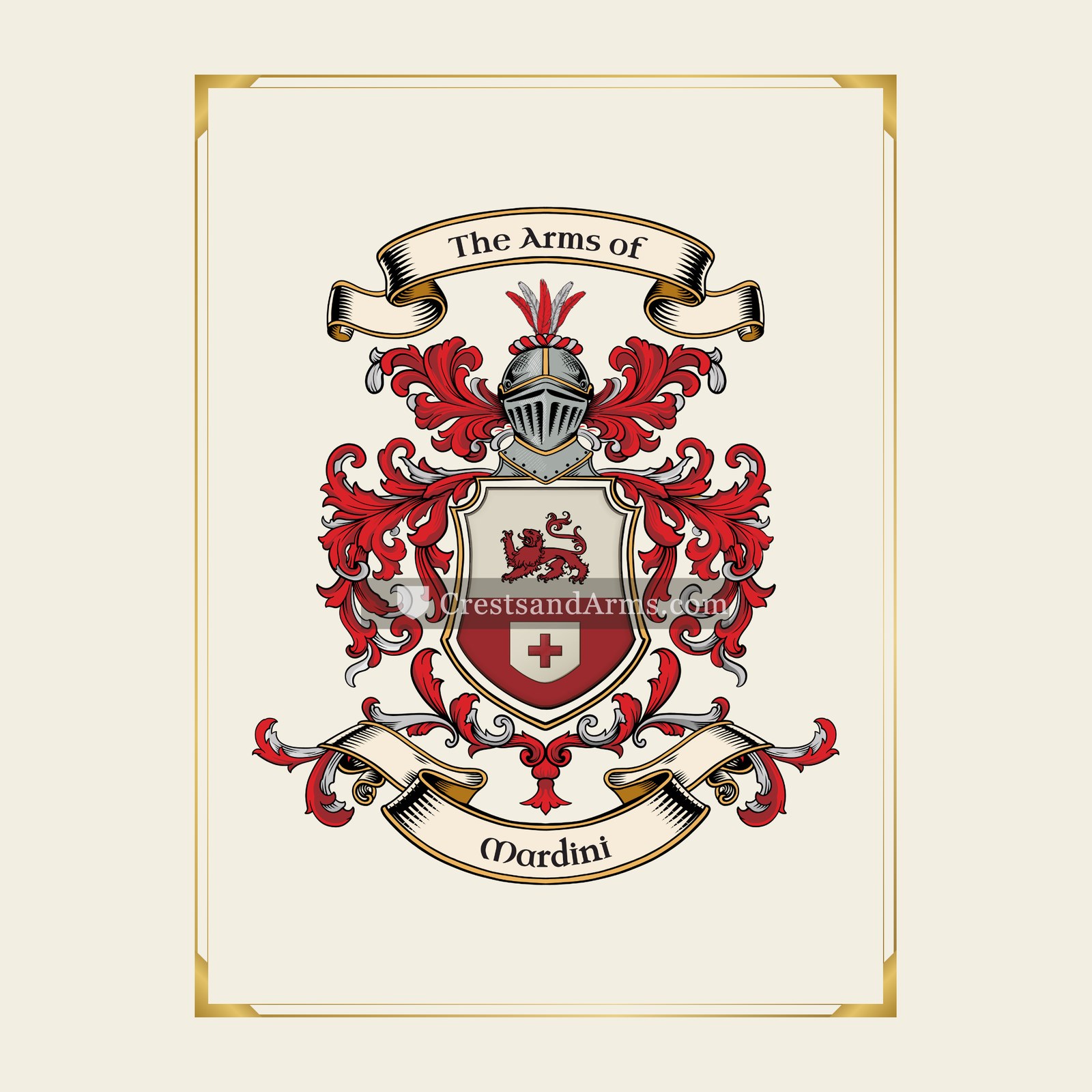 With gold border