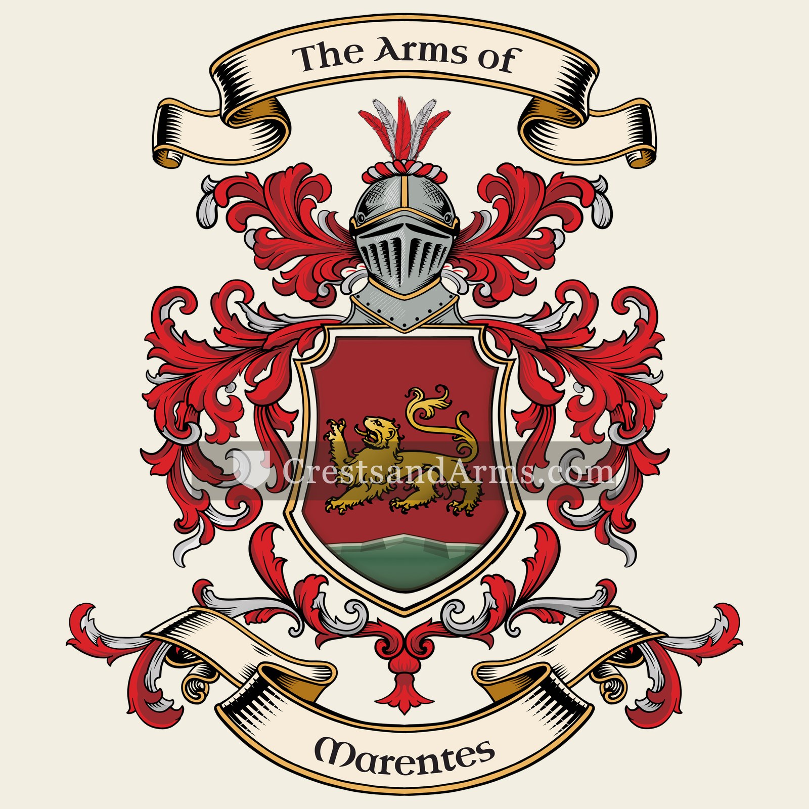The Marentes coat of arms, drawn from the recorded blazon