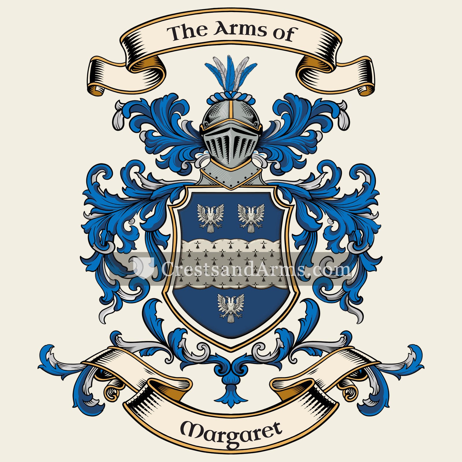 The Margaret coat of arms, drawn from the recorded blazon
