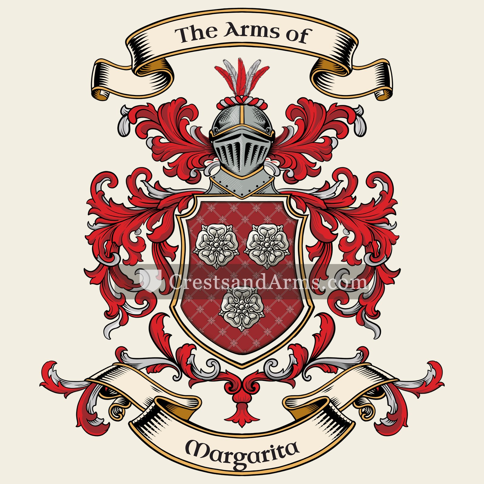 The Margarita coat of arms, drawn from the recorded blazon