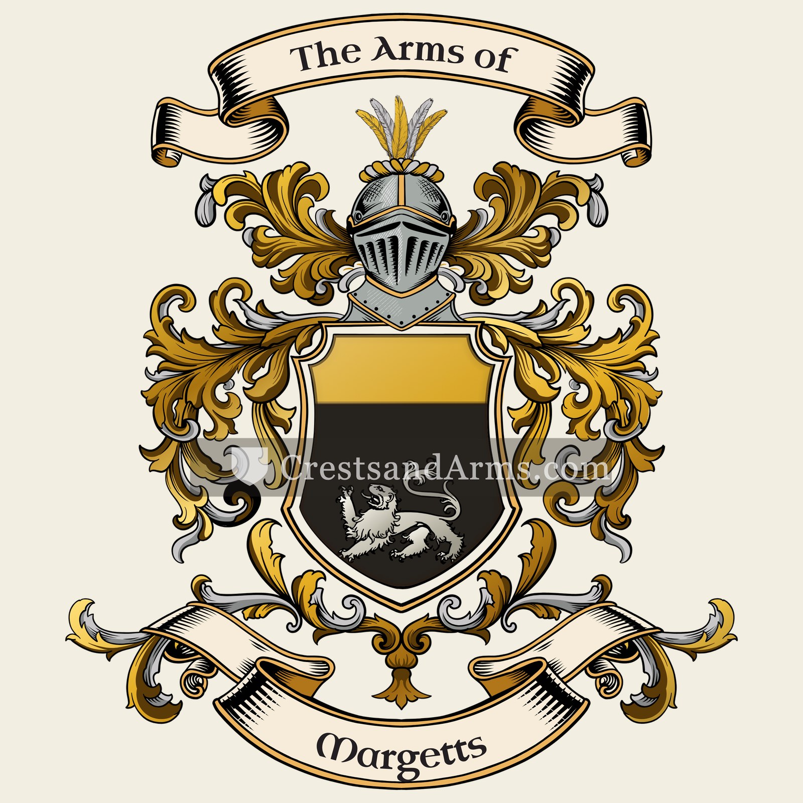 The Margetts coat of arms, drawn from the recorded blazon