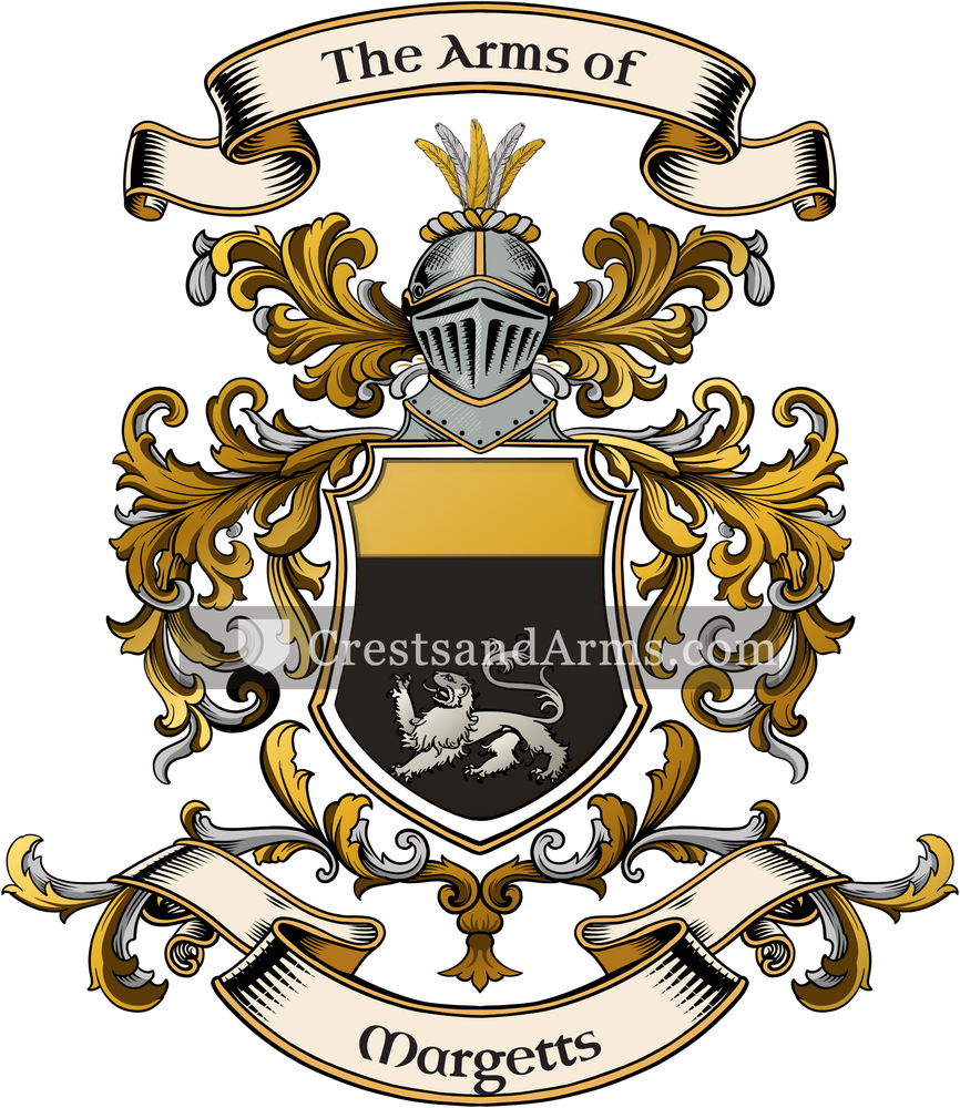 The Margetts coat of arms, drawn from the recorded blazon