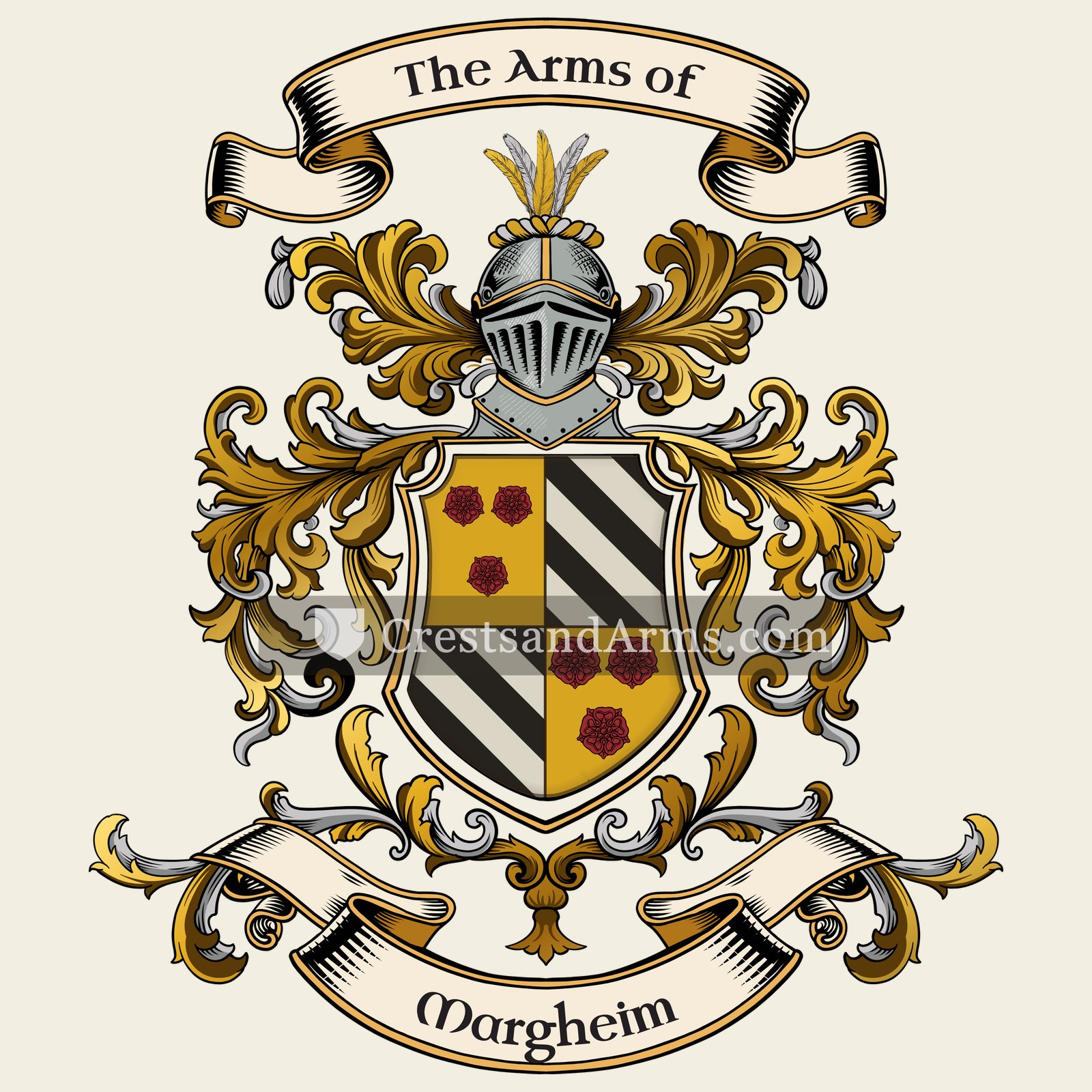 The Margheim coat of arms, drawn from the recorded blazon