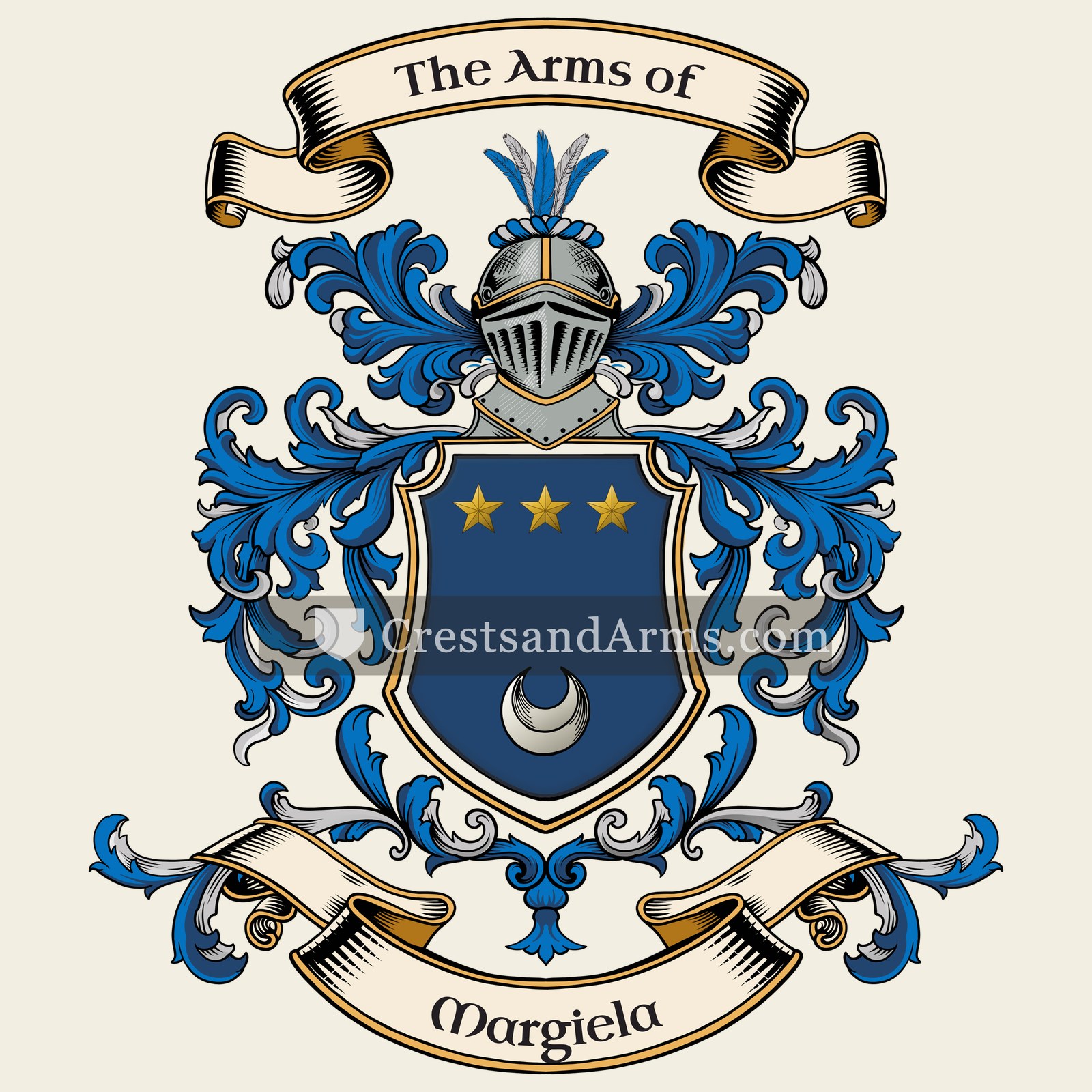 The Margiela coat of arms, drawn from the recorded blazon