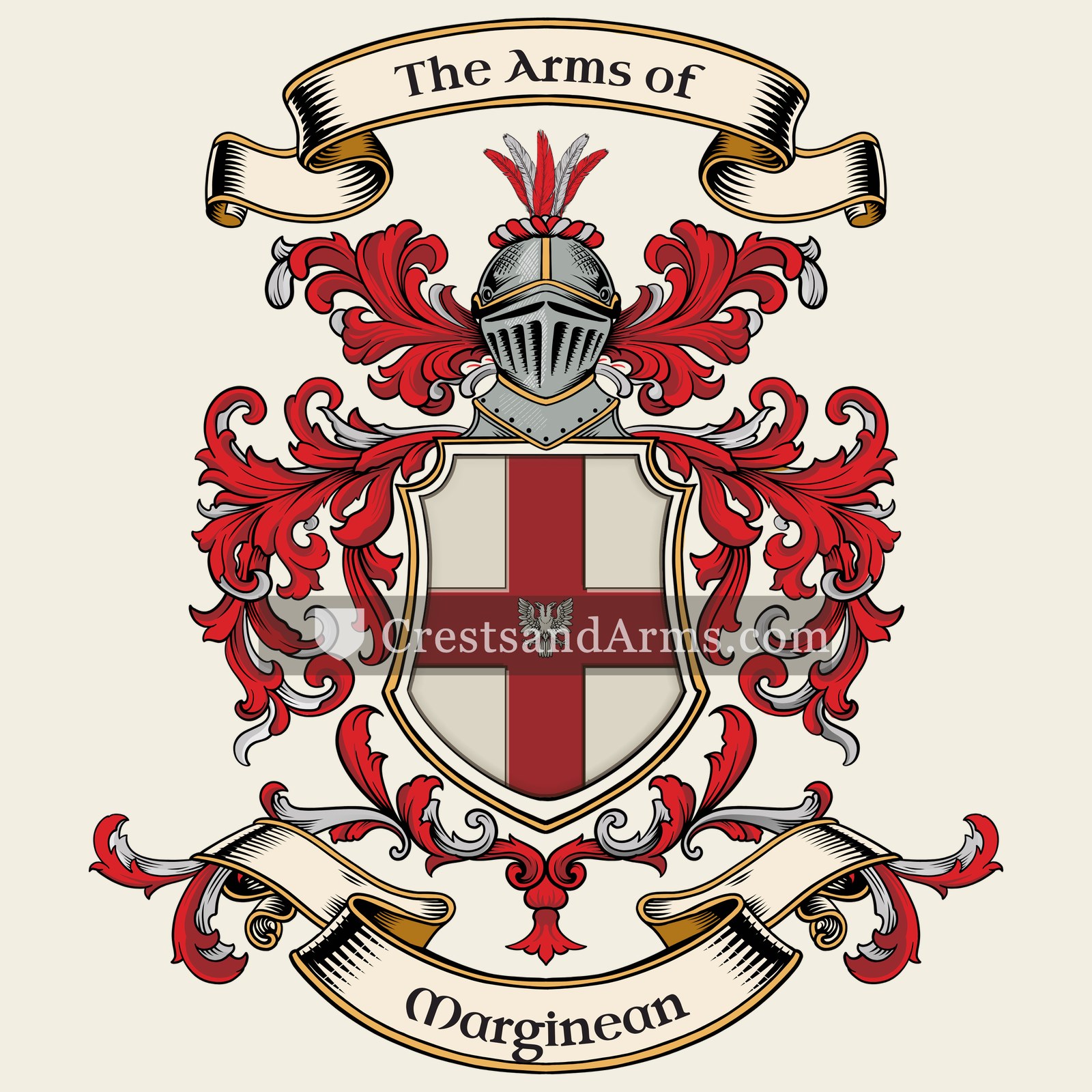 The Marginean coat of arms, drawn from the recorded blazon
