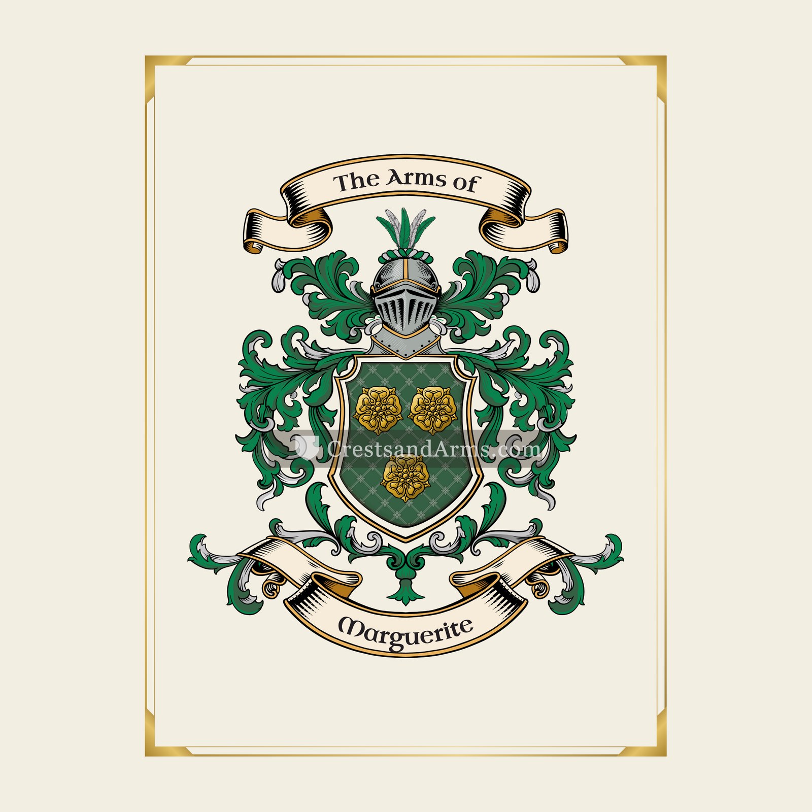 With gold border