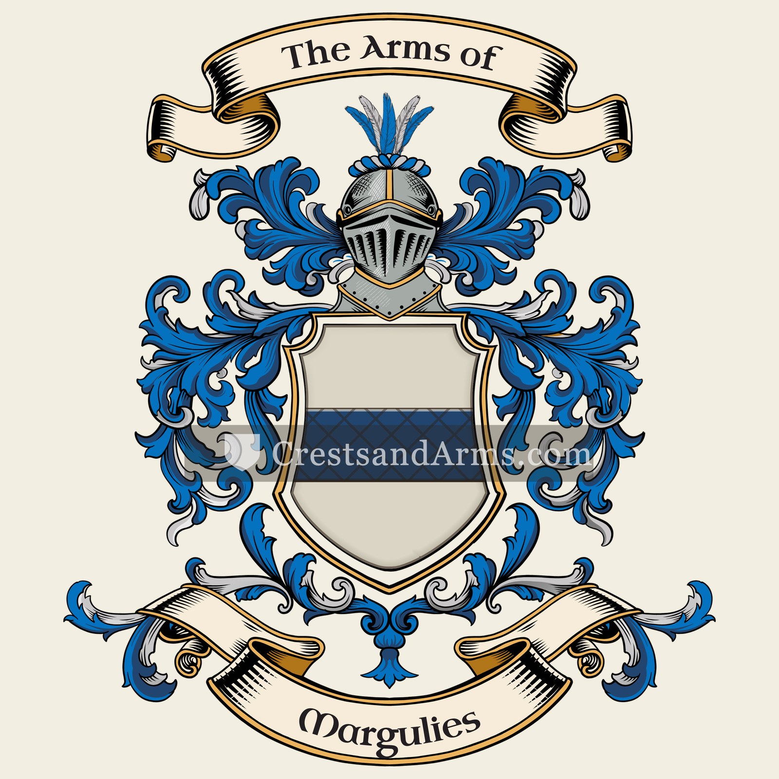 The Margulies coat of arms, drawn from the recorded blazon