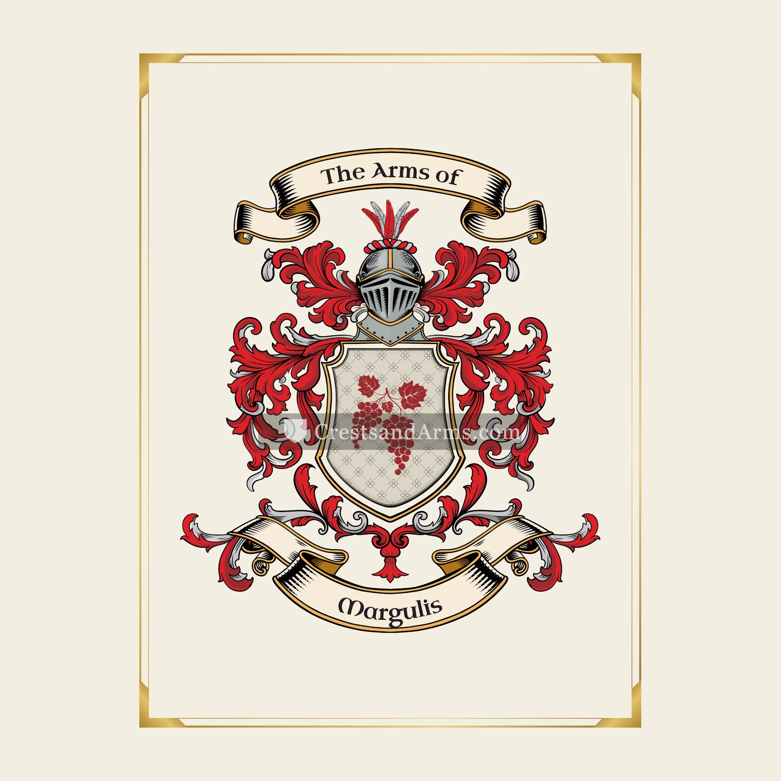 With gold border