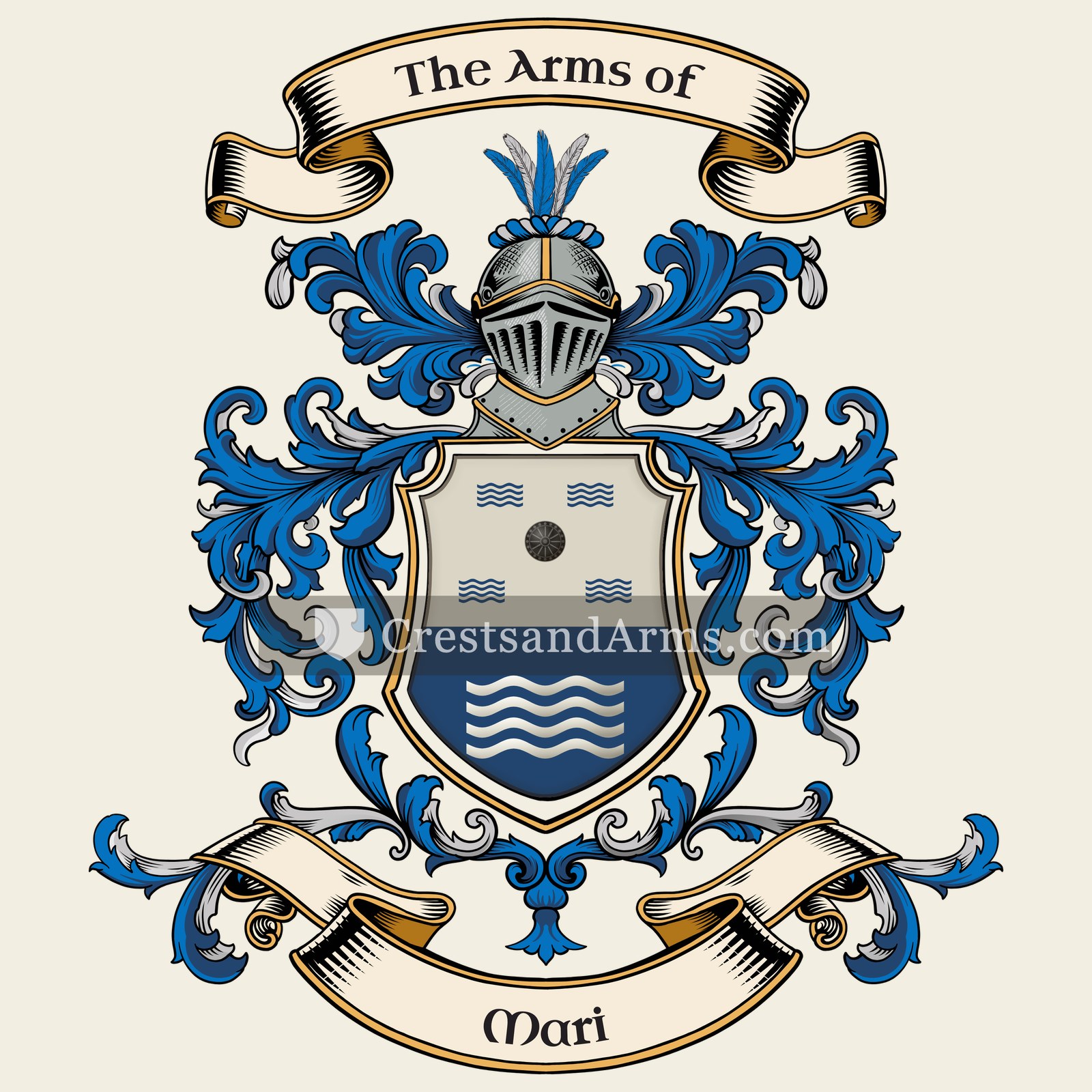 The Mari coat of arms, drawn from the recorded blazon