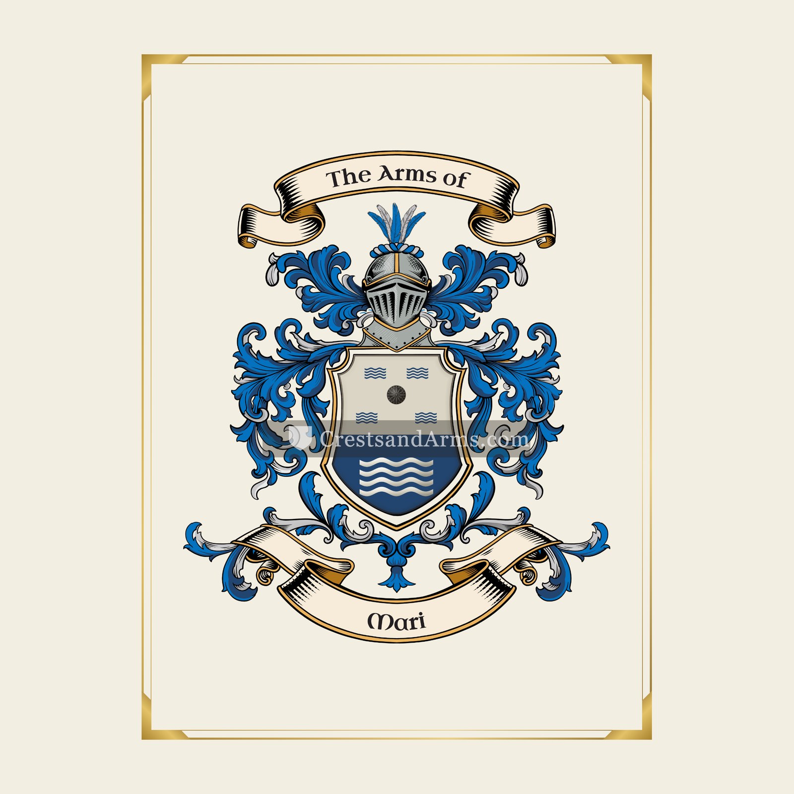 With gold border