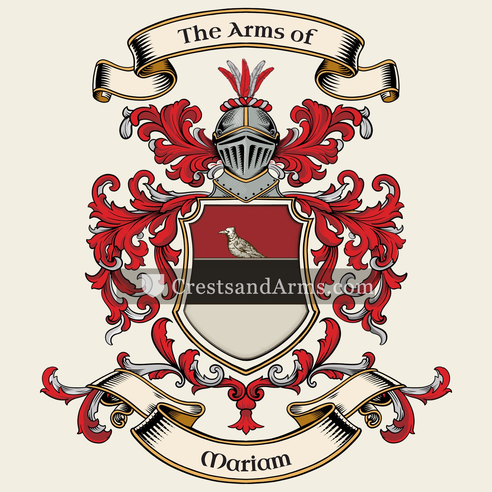 The Mariam coat of arms, drawn from the recorded blazon