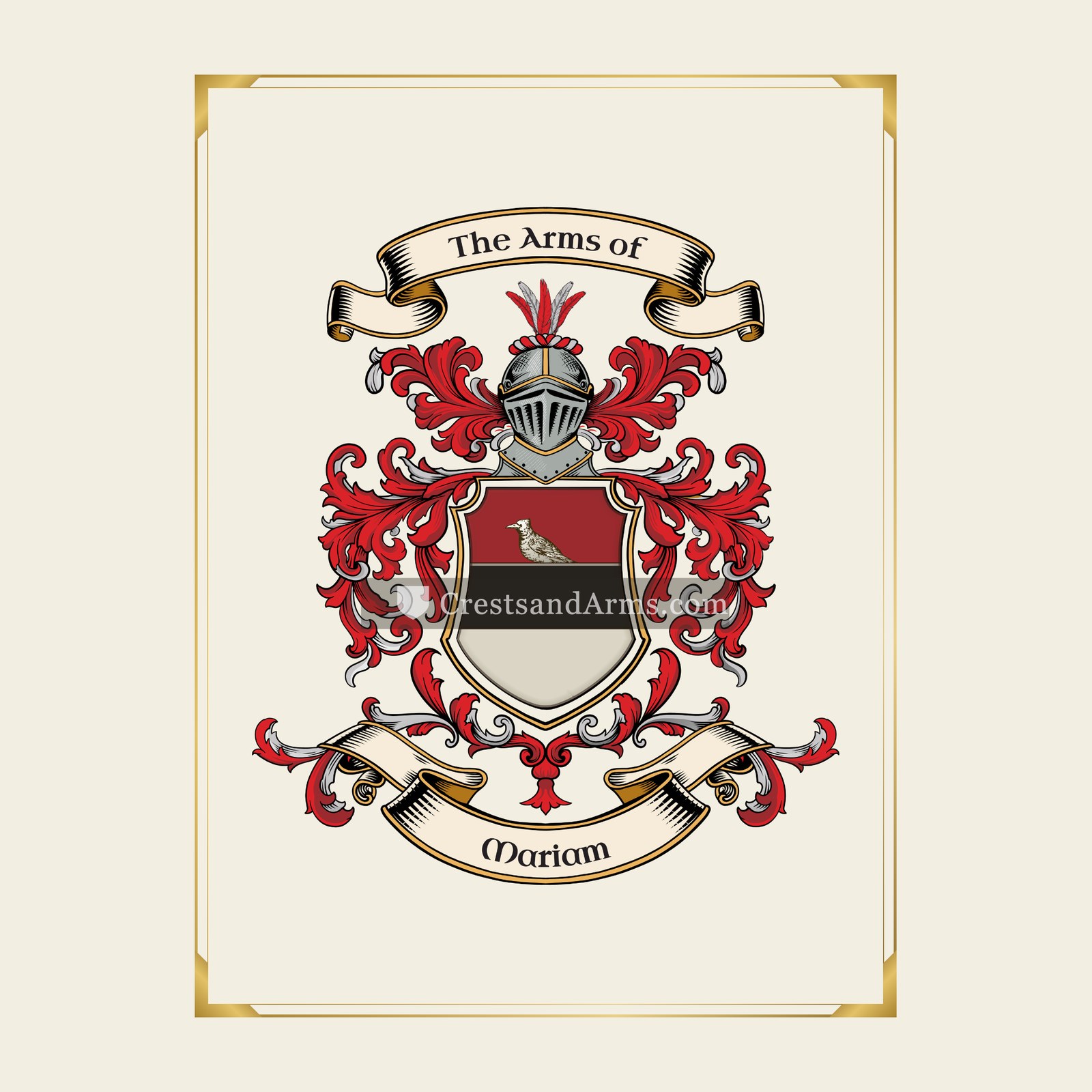 With gold border