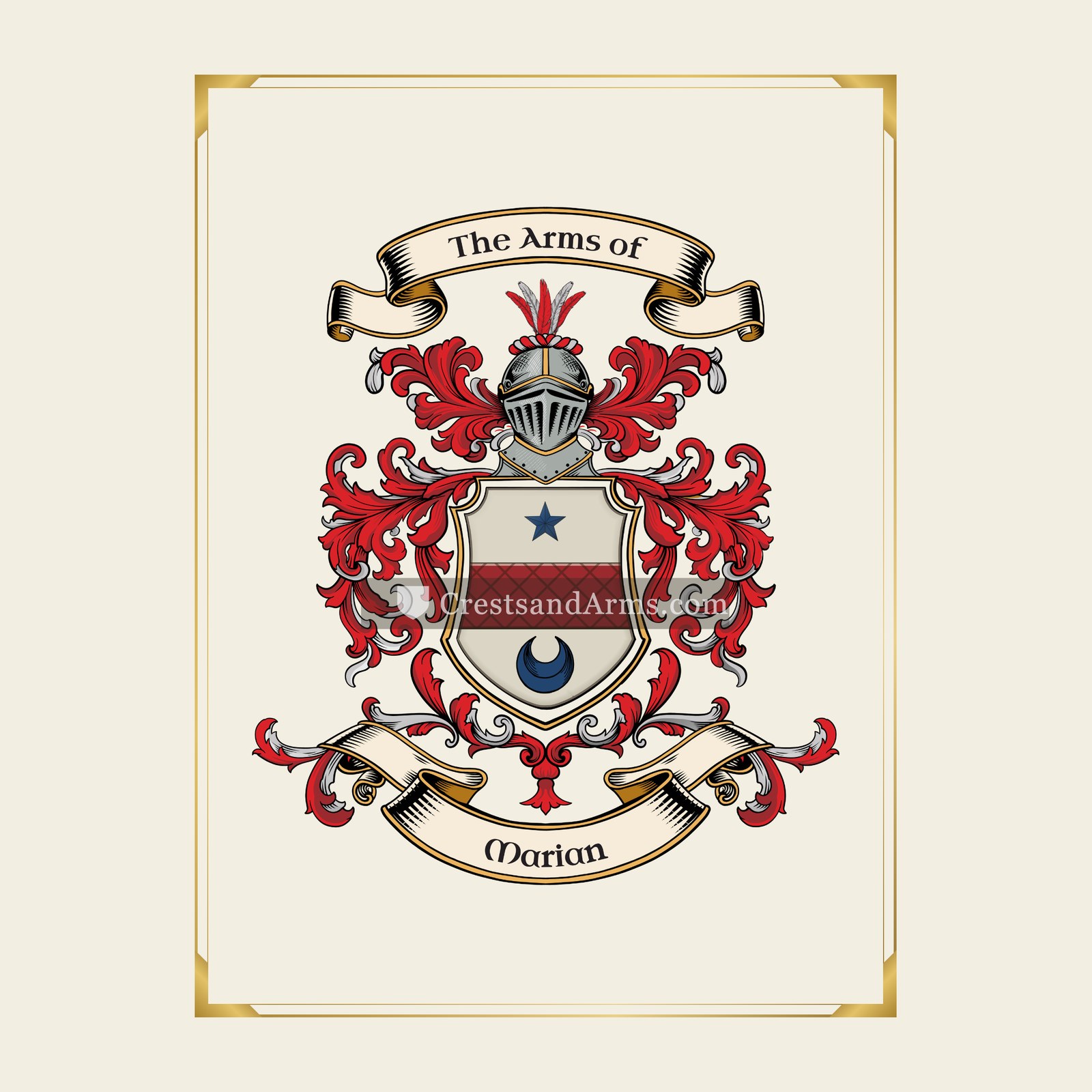 With gold border