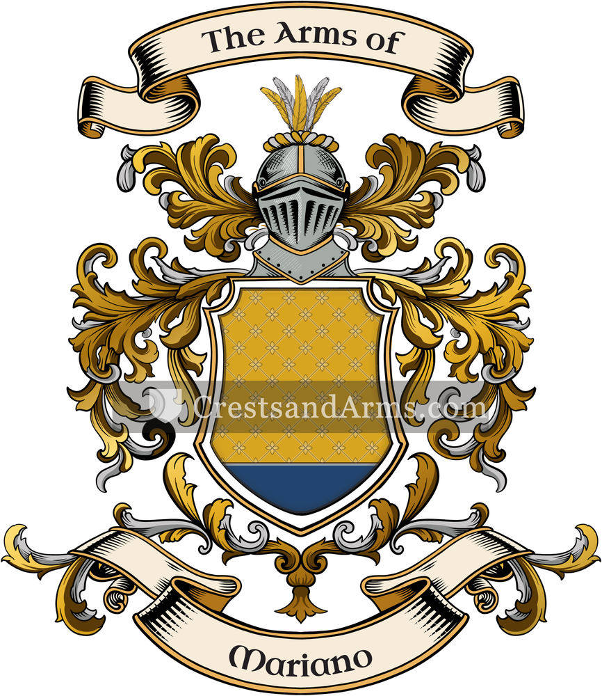 The Mariano coat of arms, drawn from the recorded blazon