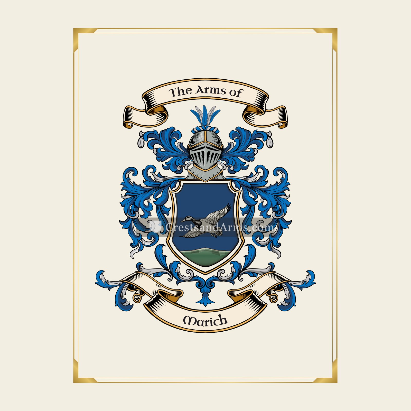 With gold border