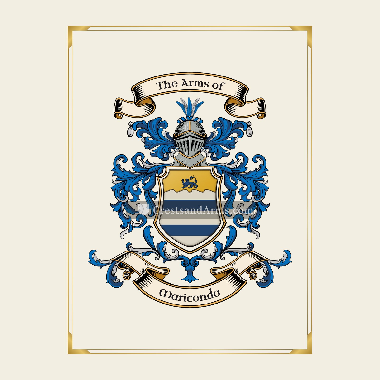 With gold border