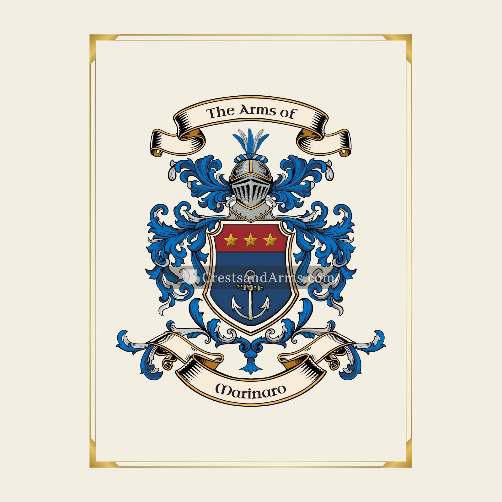 With gold border