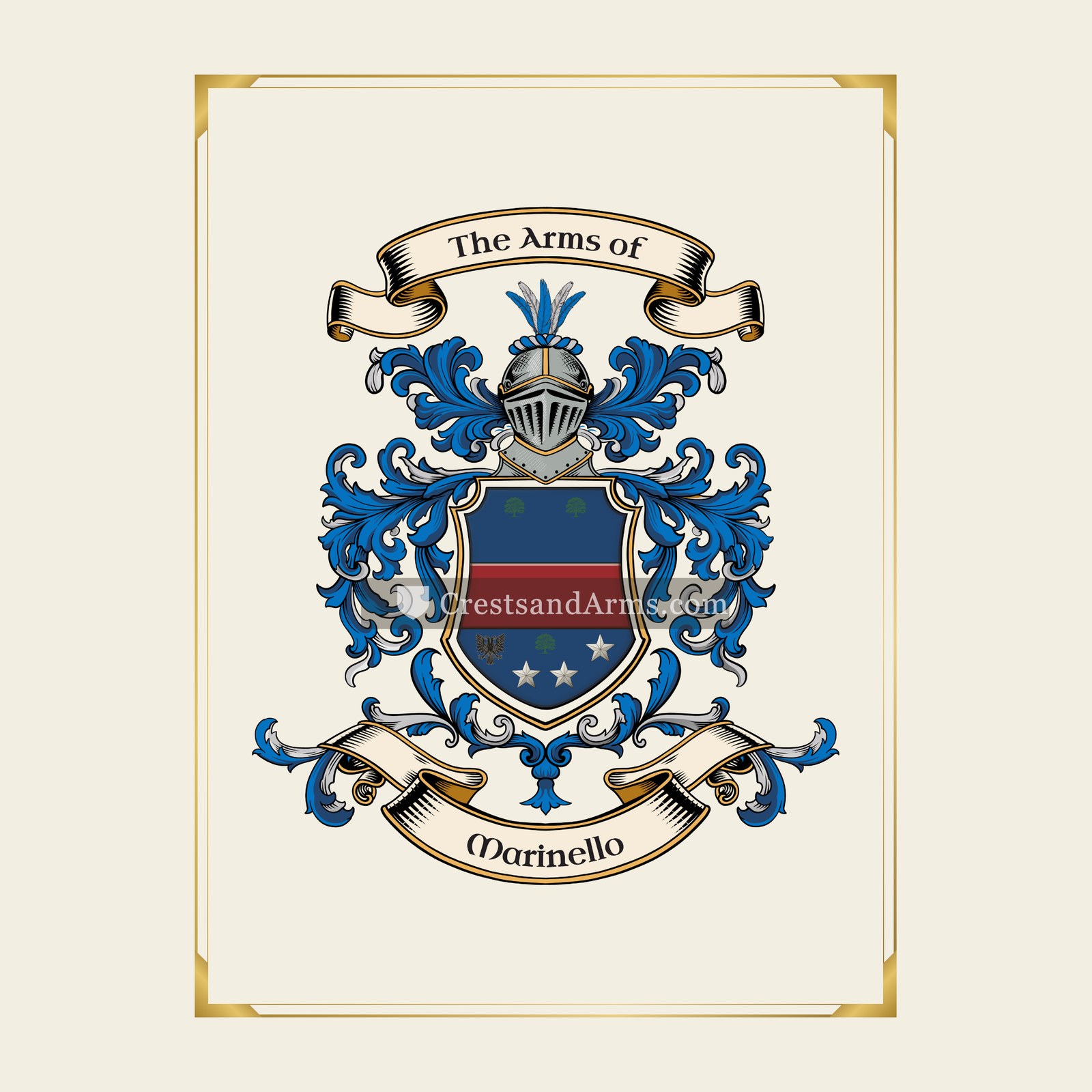 With gold border
