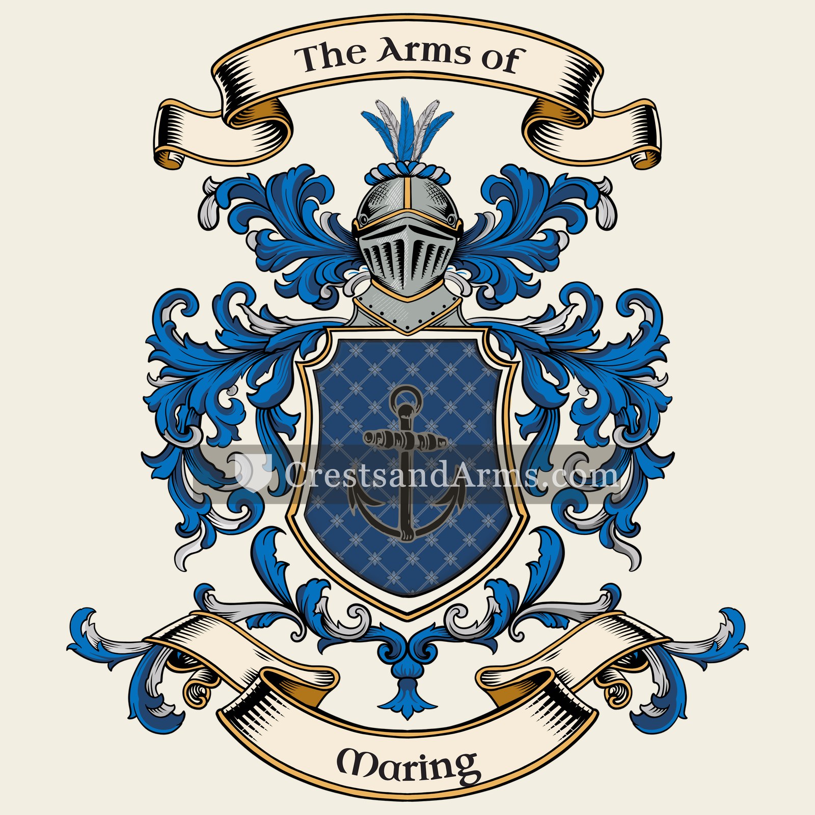 The Maring coat of arms, drawn from the recorded blazon