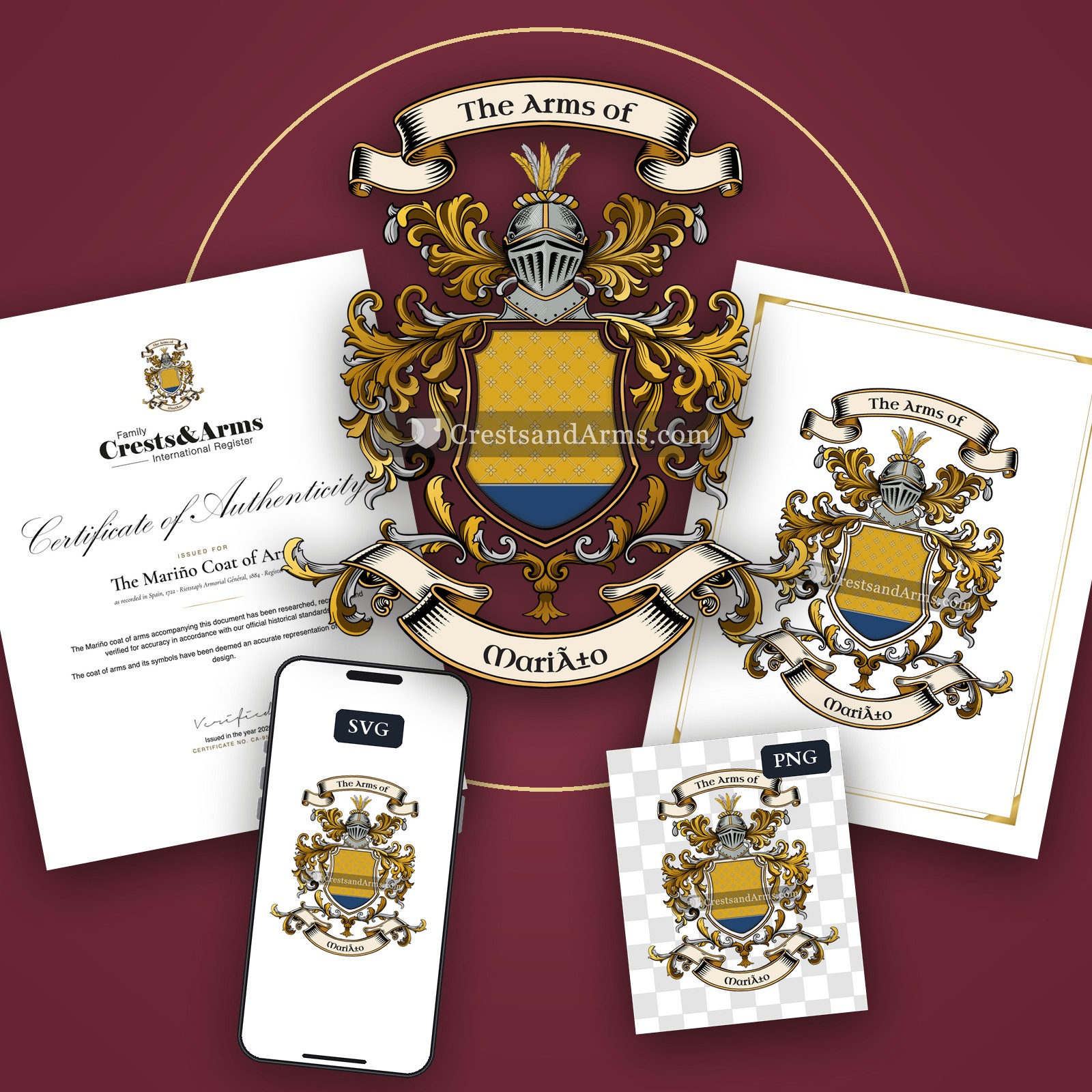 The Mariño arms on the coat of arms — digital pack