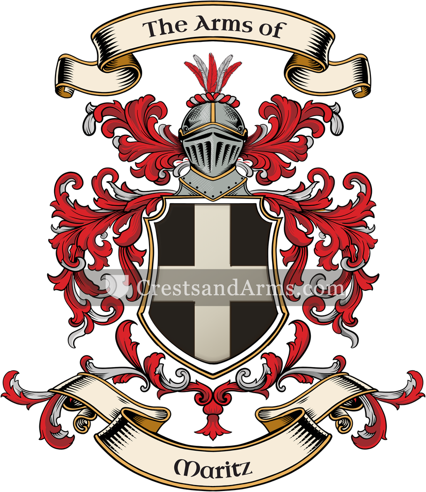 The Maritz coat of arms, drawn from the recorded blazon