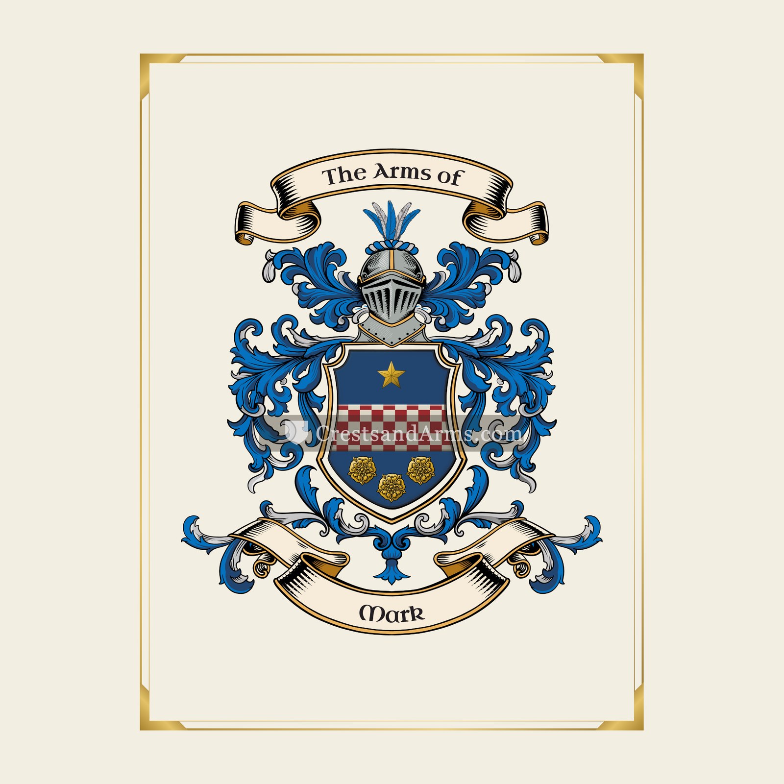 With gold border