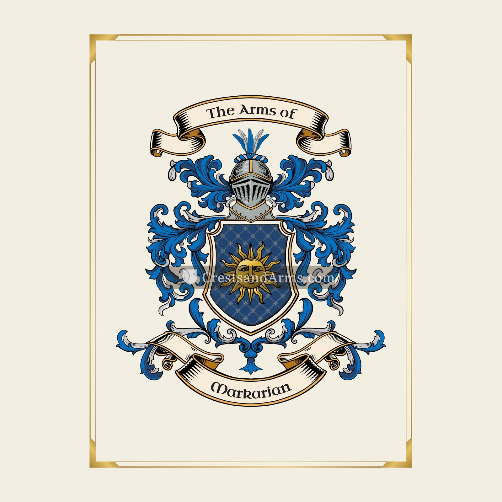 With gold border