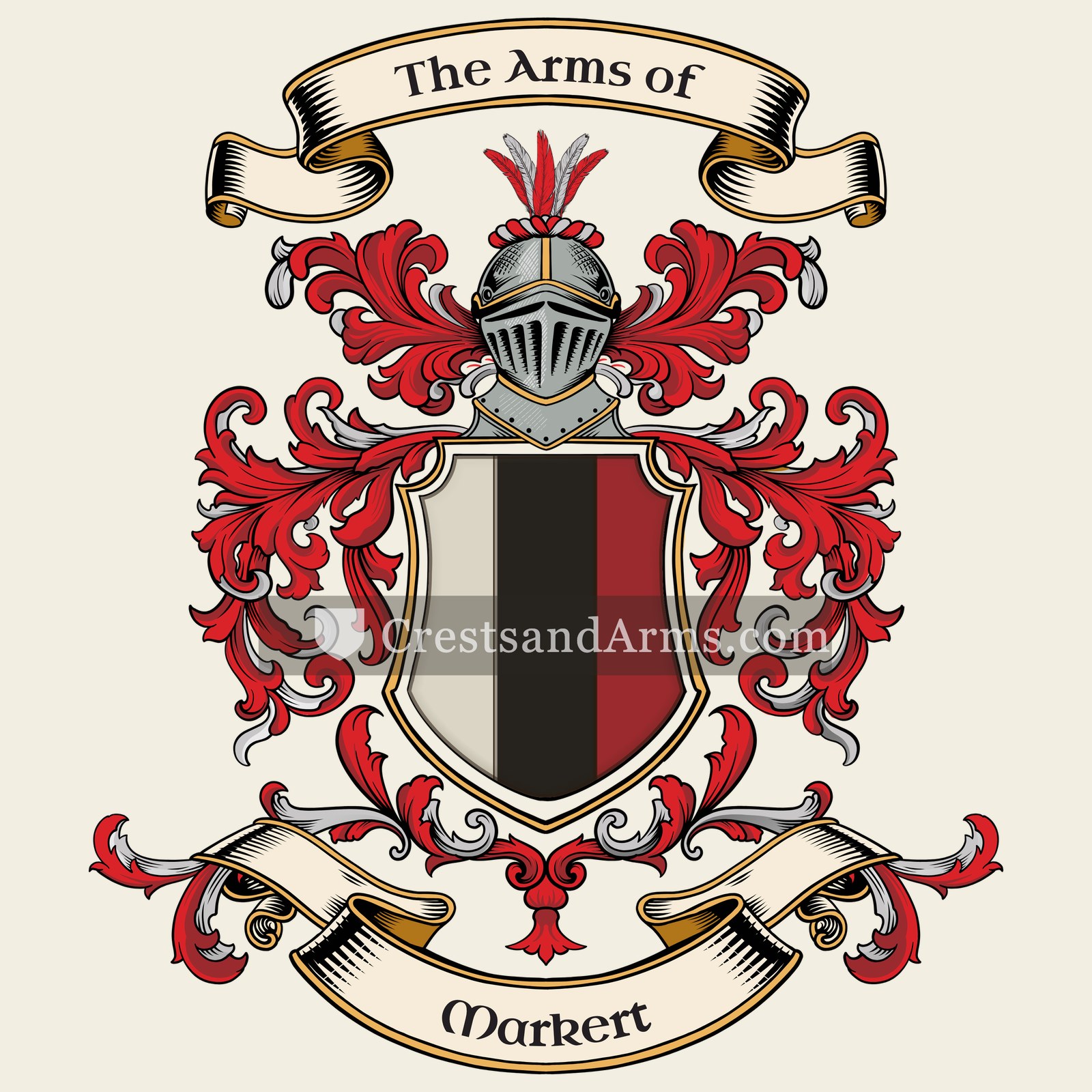 The Markert coat of arms, drawn from the recorded blazon