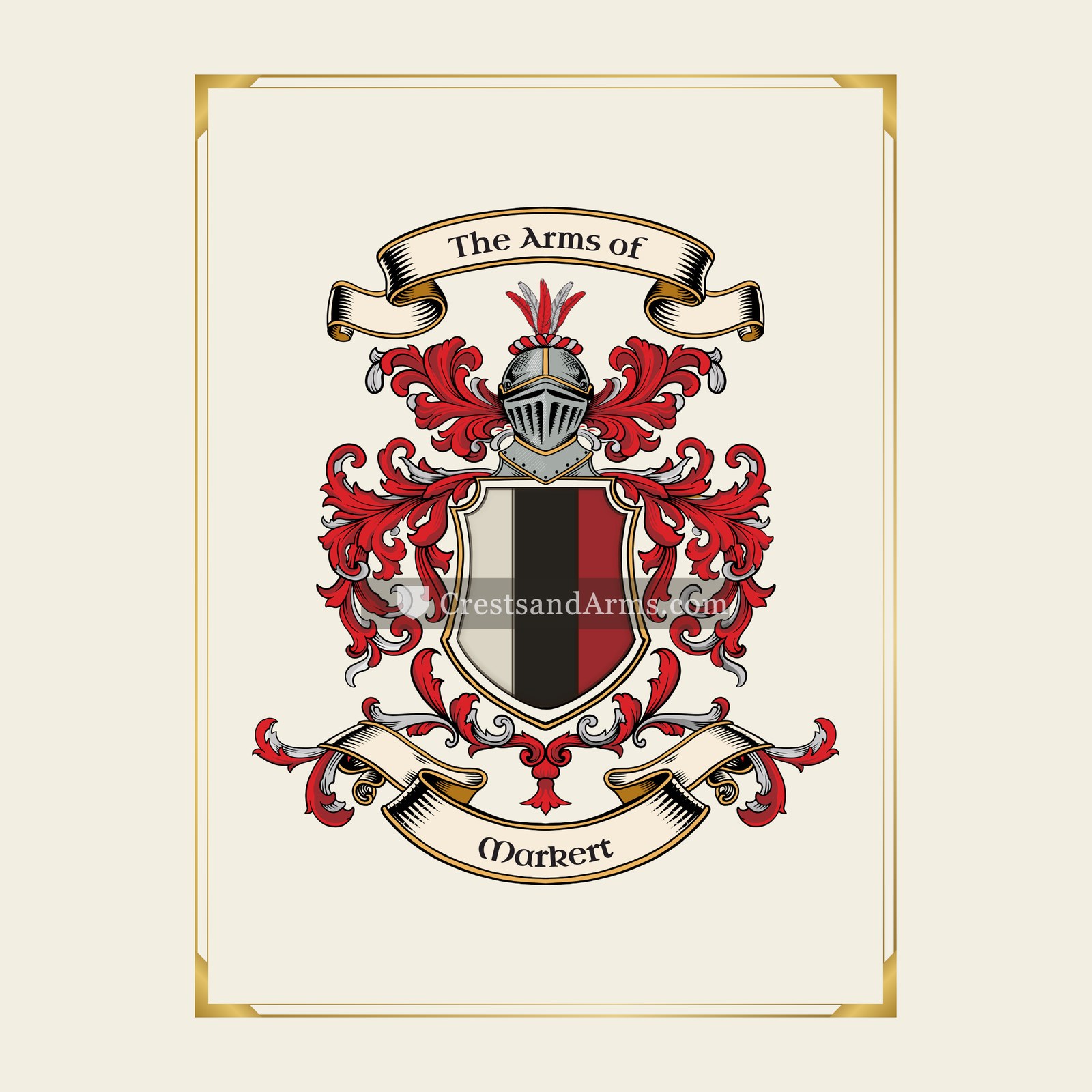 With gold border
