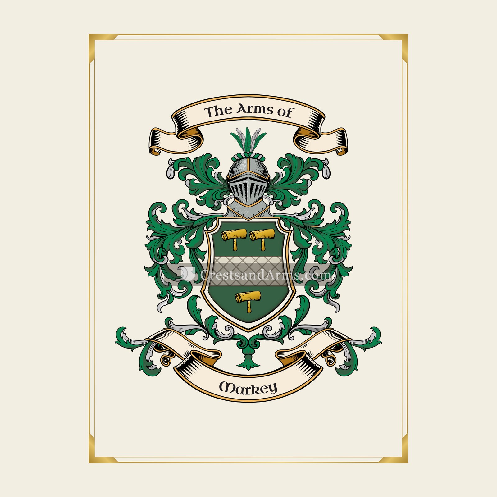 With gold border