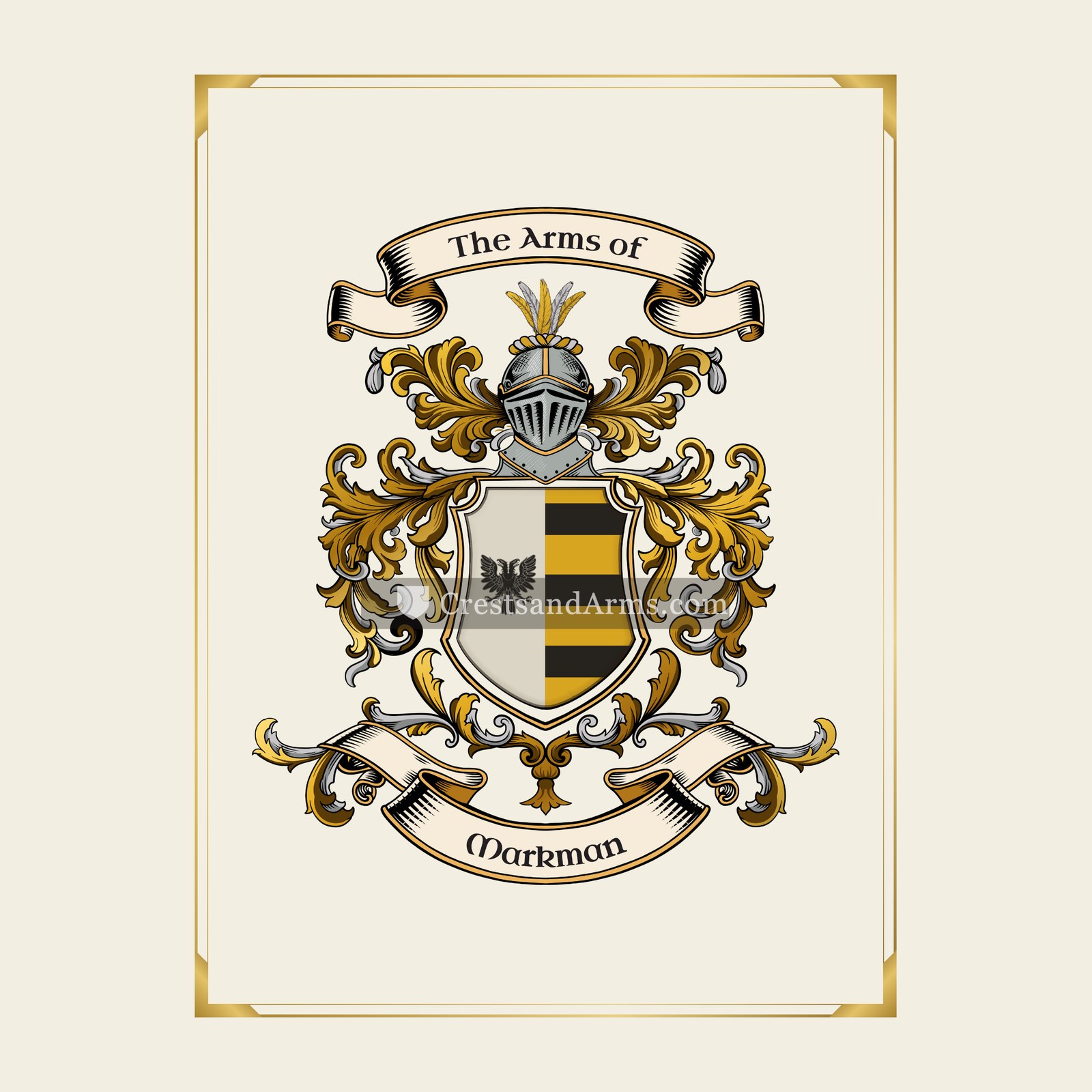 With gold border
