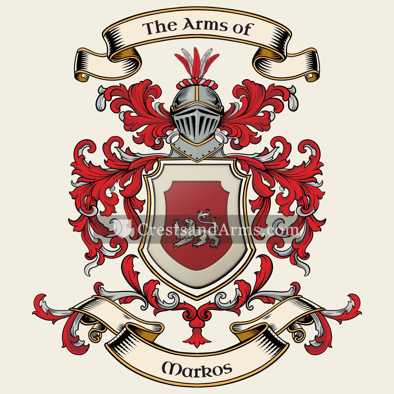 The Markos coat of arms, drawn from the recorded blazon