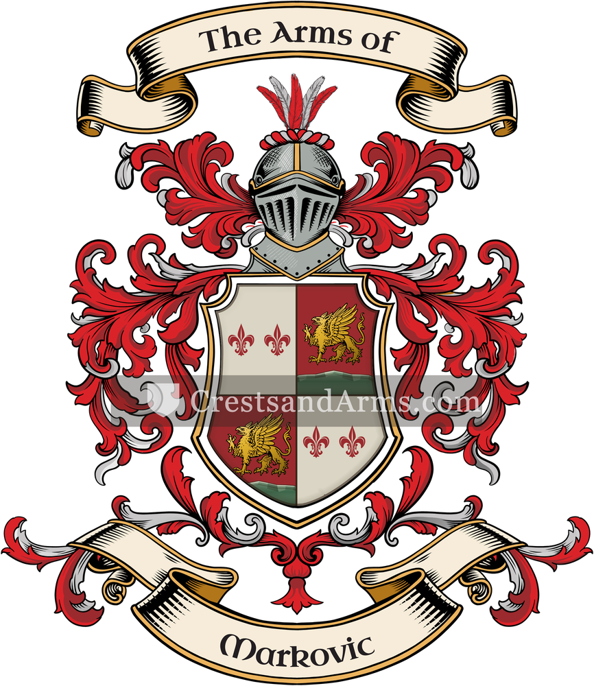 The Markovic coat of arms, drawn from the recorded blazon