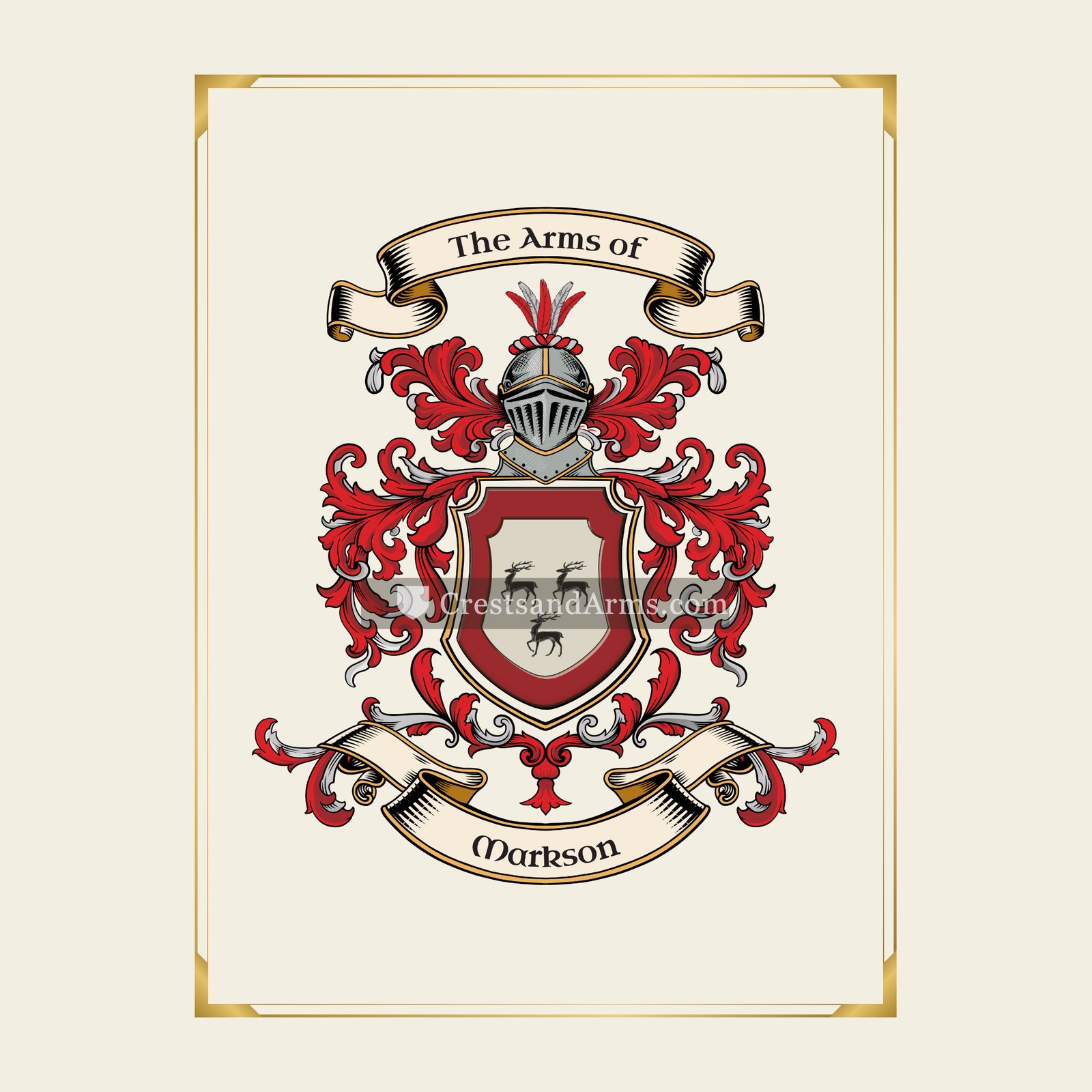 With gold border