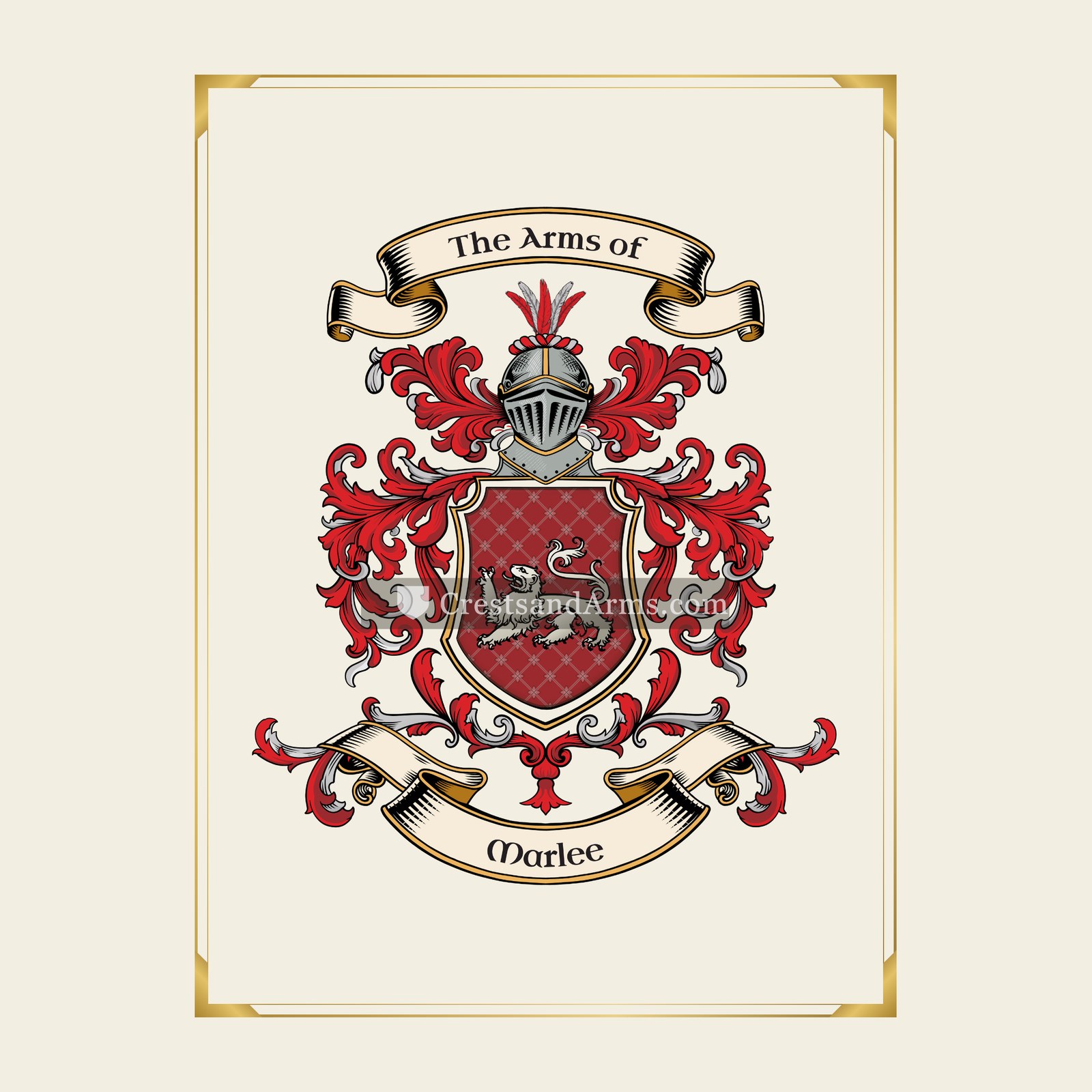With gold border