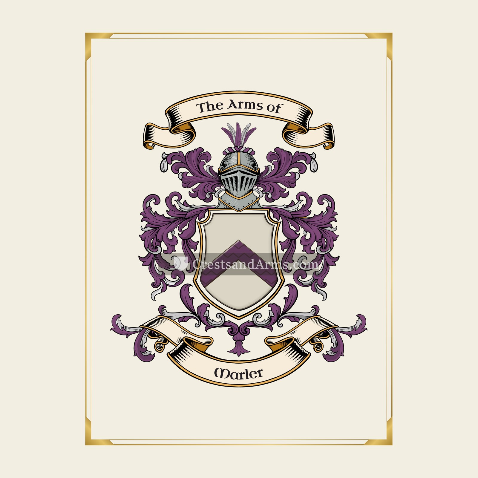With gold border