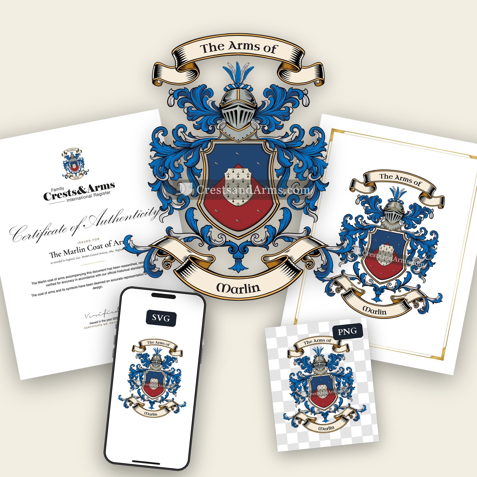 The Marlin arms on the coat of arms — digital pack