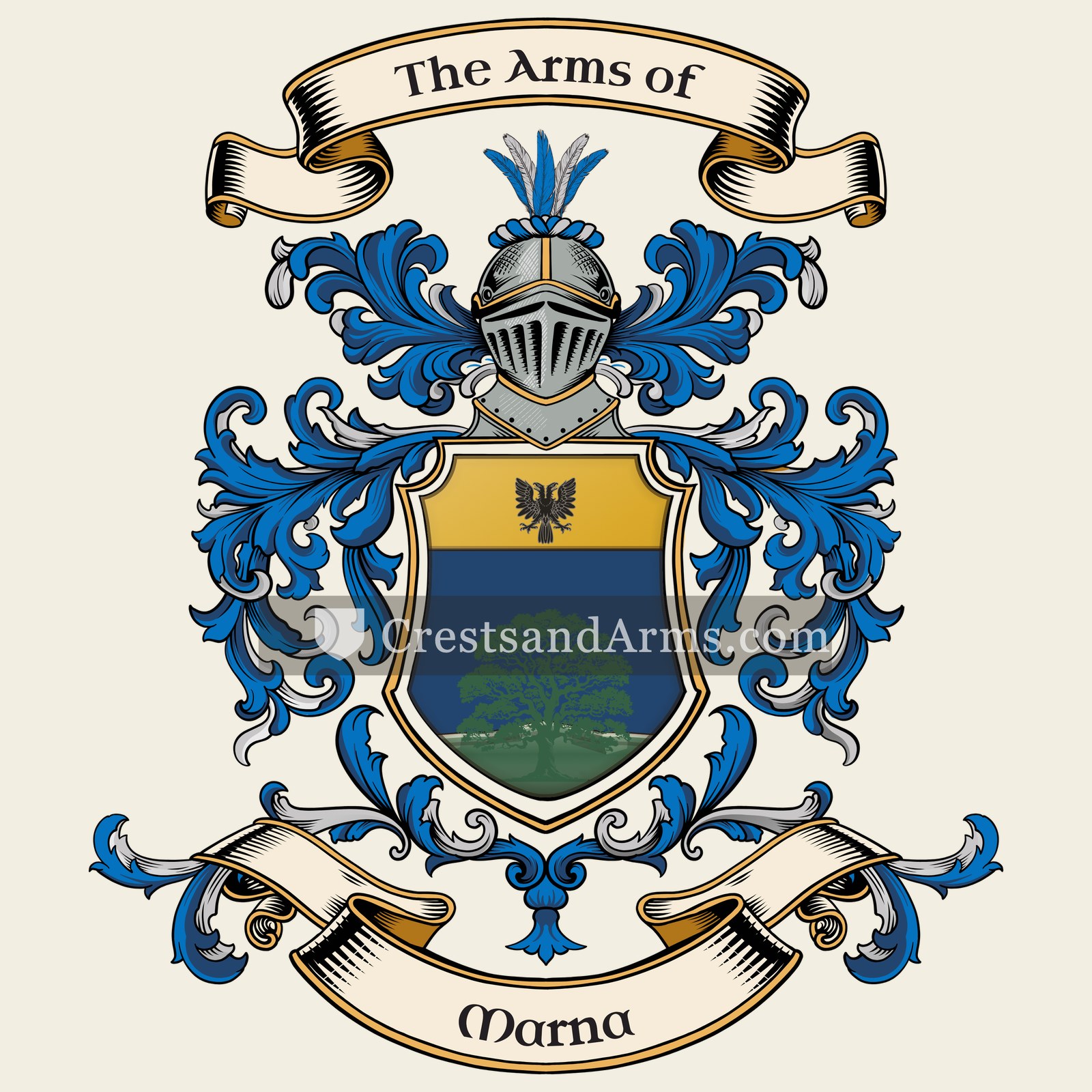 The Marna coat of arms, drawn from the recorded blazon