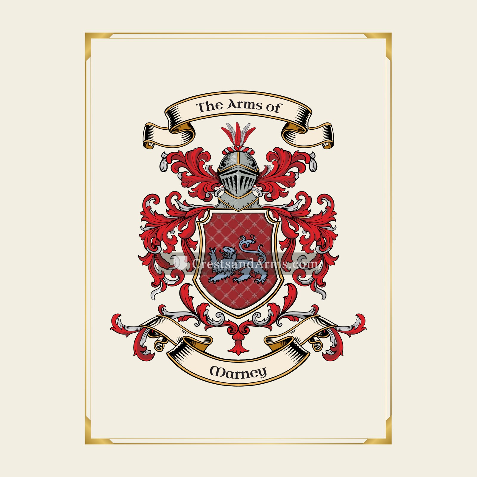 With gold border