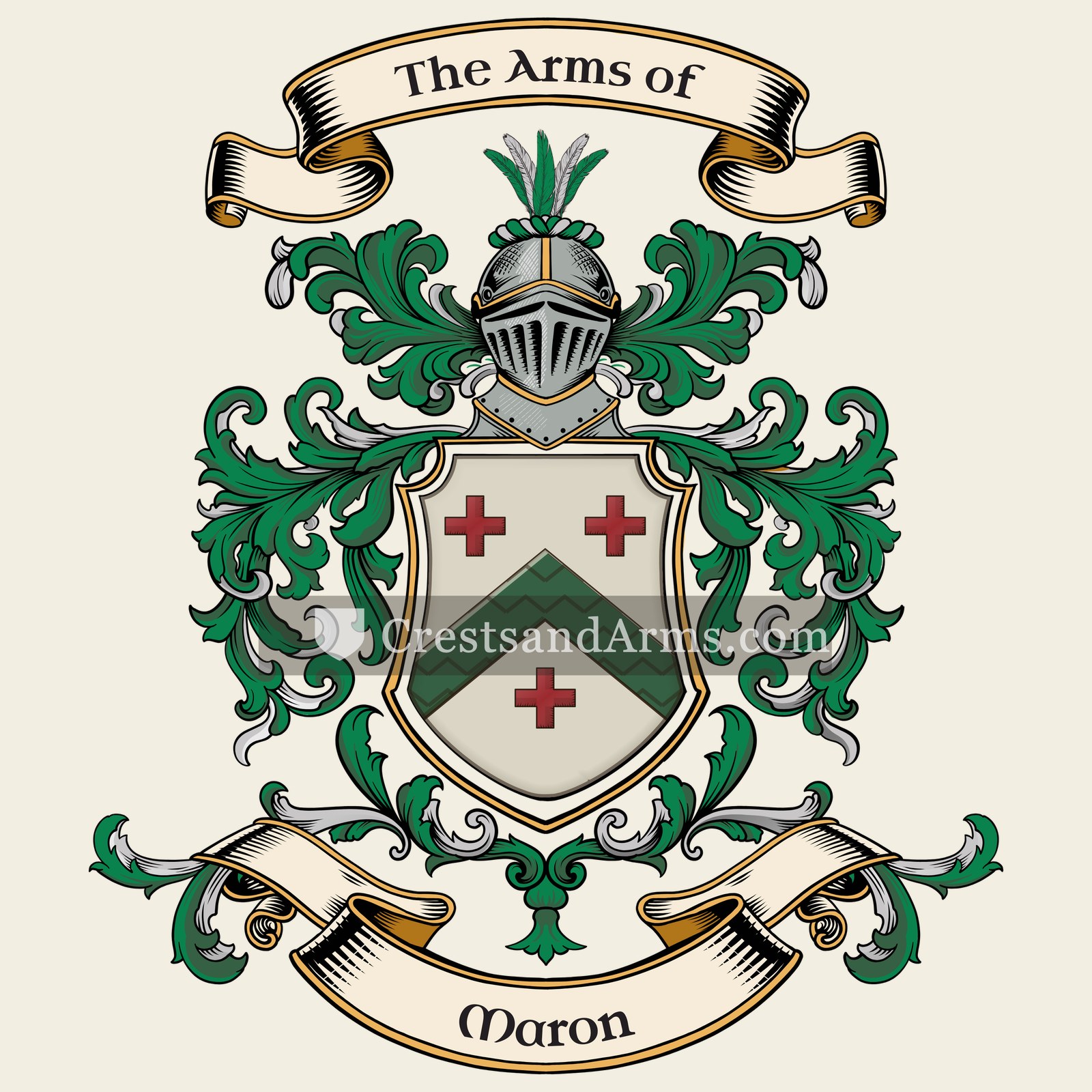 The Maron coat of arms, drawn from the recorded blazon