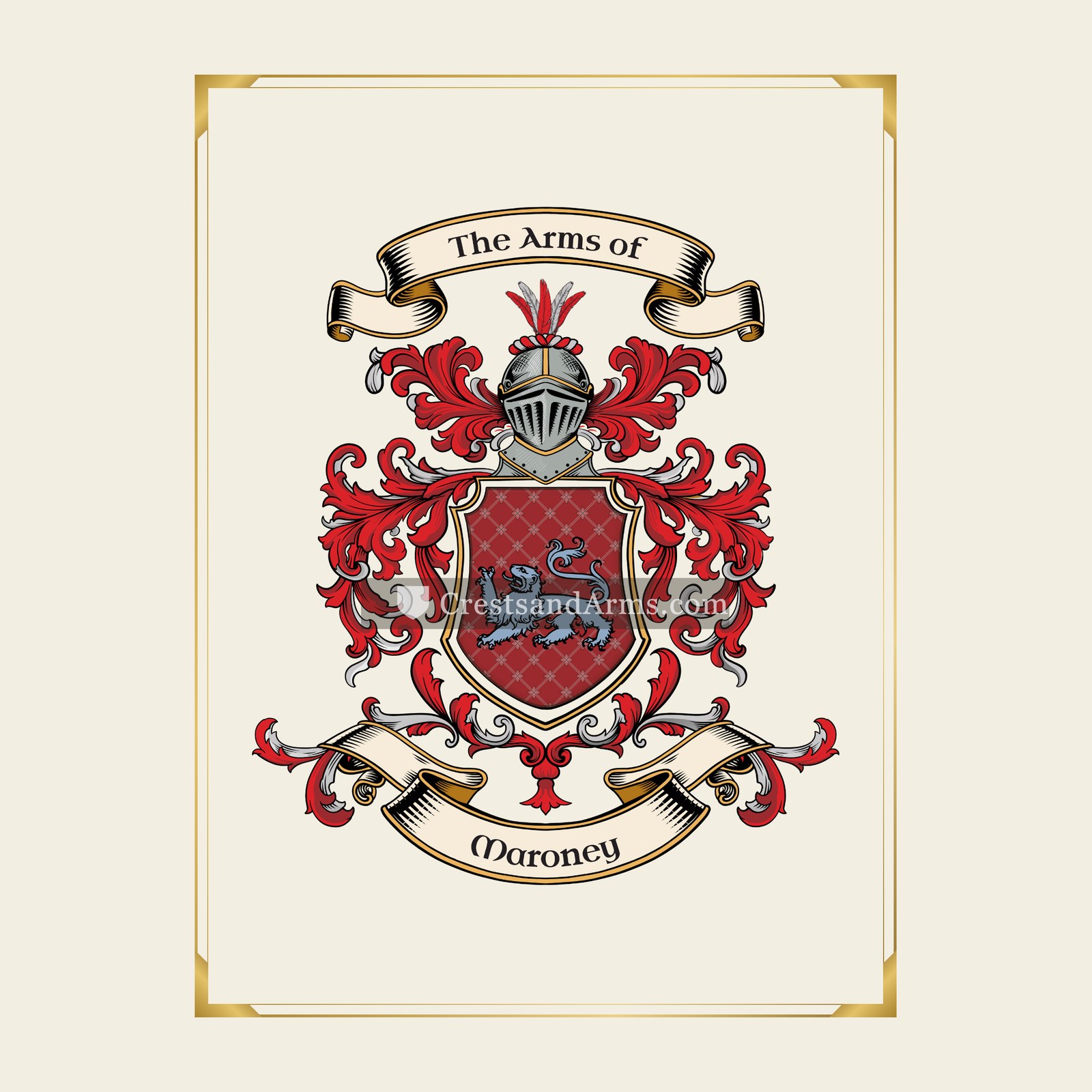 With gold border