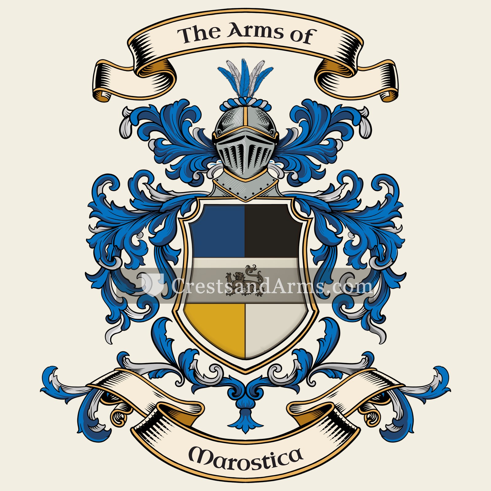 The Marostica coat of arms, drawn from the recorded blazon