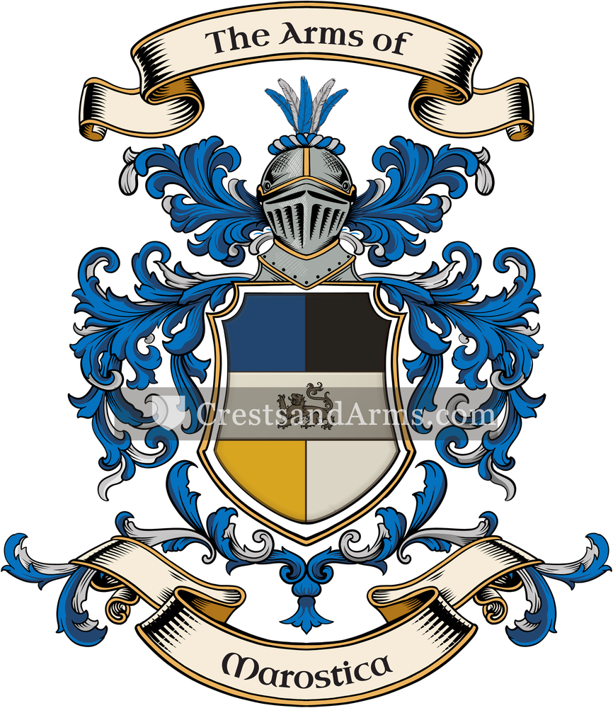 The Marostica coat of arms, drawn from the recorded blazon