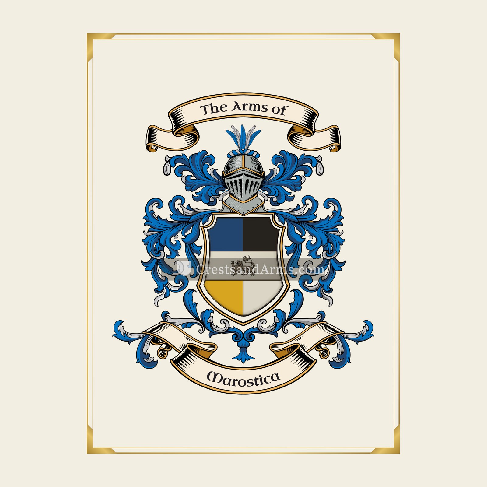 With gold border