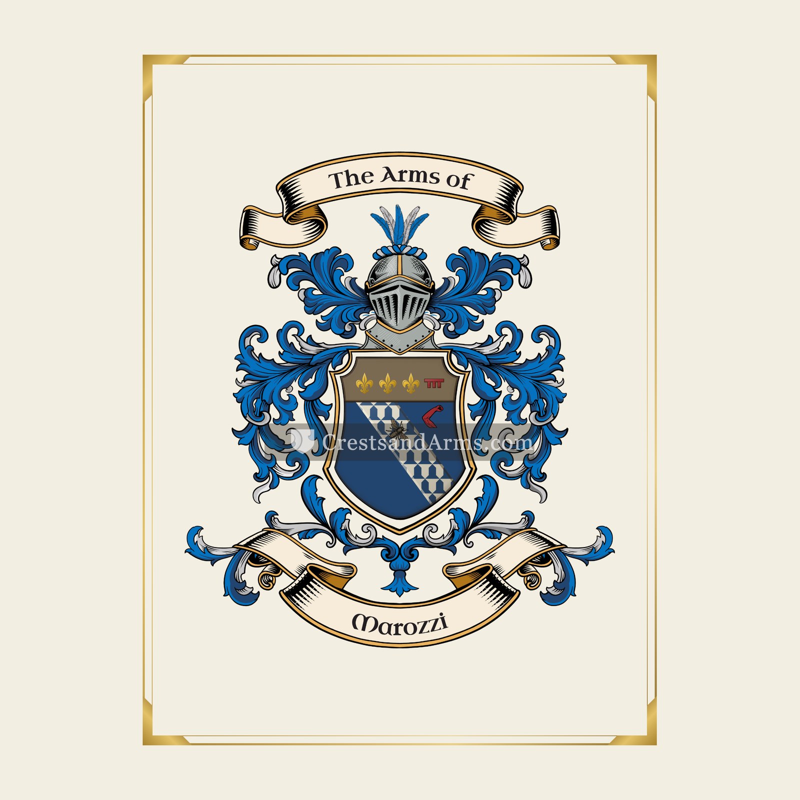 With gold border
