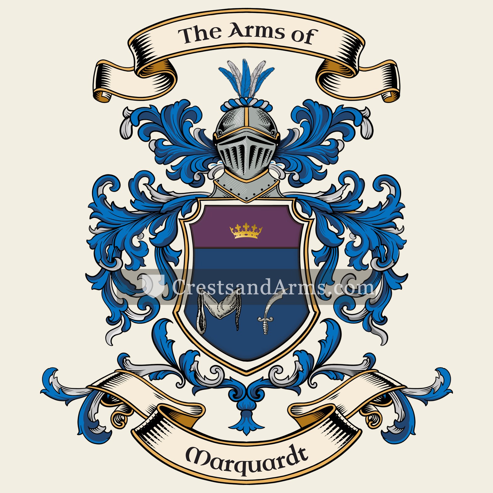 The Marquardt coat of arms, drawn from the recorded blazon