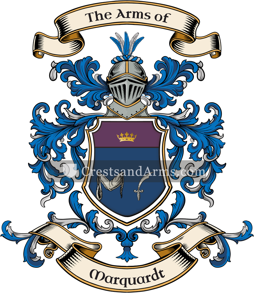 The Marquardt coat of arms, drawn from the recorded blazon