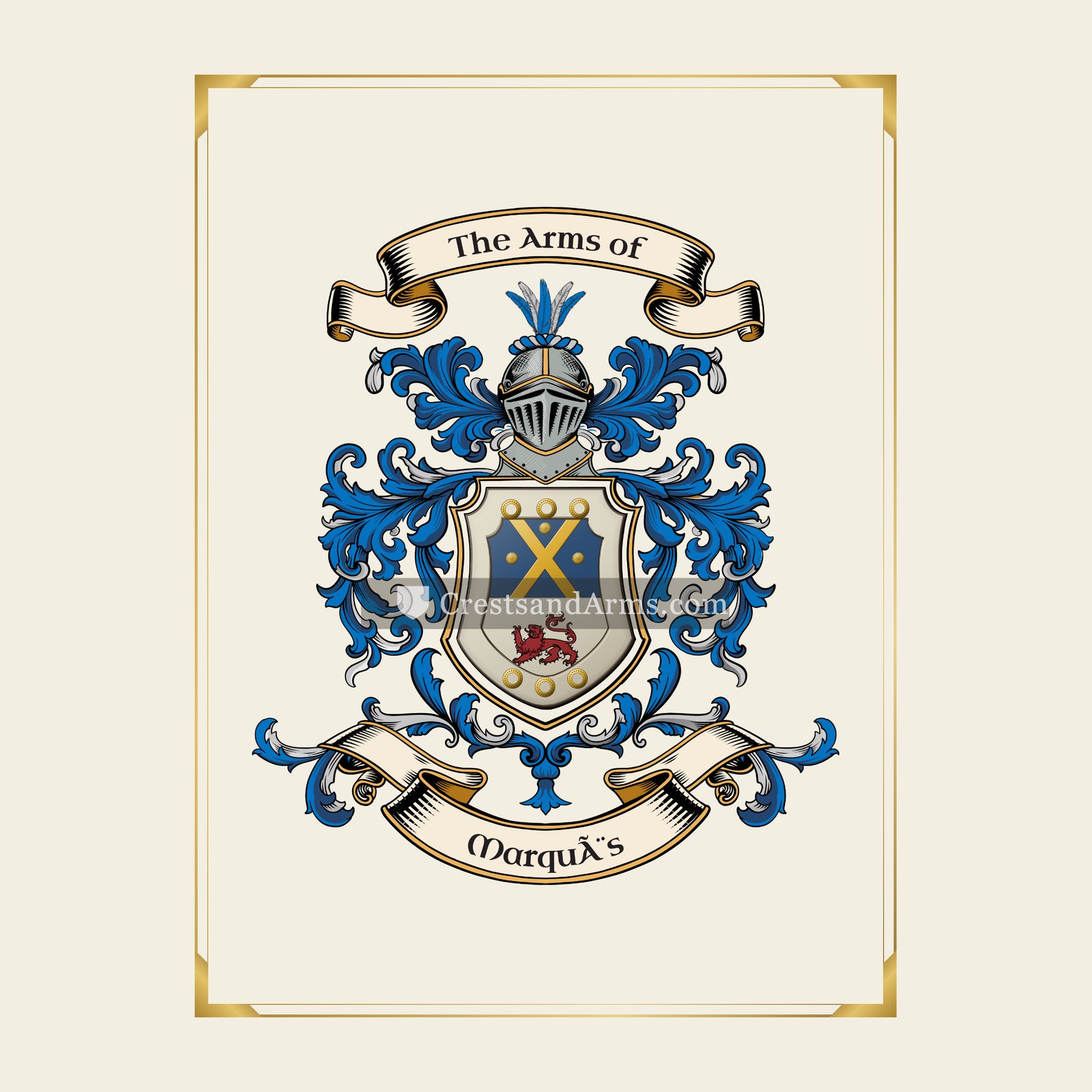 With gold border