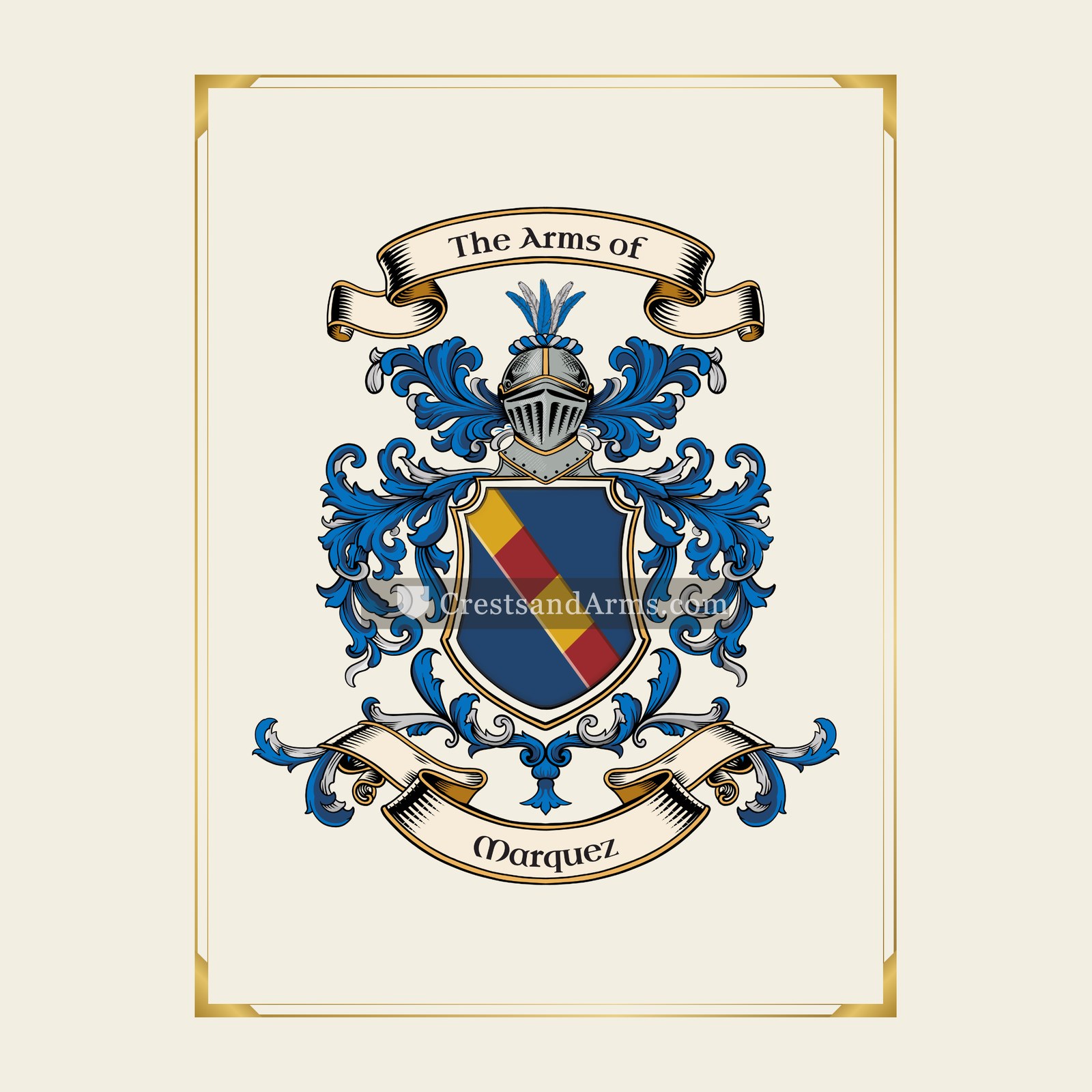 With gold border